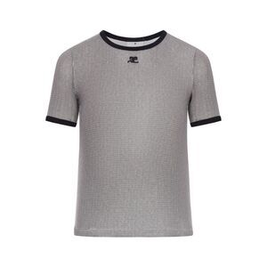 Courreges Women Houndstooth Contrast T-Shirt